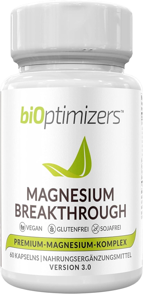 Magnesium Breakthrough Supplement - Hat 7 Formen von Magnesium: Glycinat, Malat, Citrat, und mehr - Natürliche Schlaf- und Hirnergänzung - 60 Kapseln