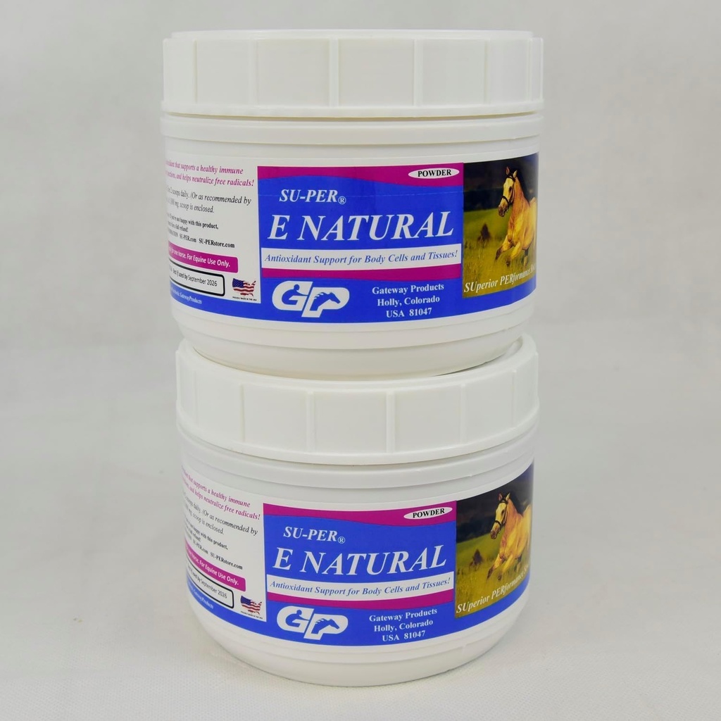SU-PER E Natürliches Pferd Vitamin E Ergänzung - Konzentrat Vitamin E Ergänzung für Leistungspferde - 1 Pfund, (2 Packung)