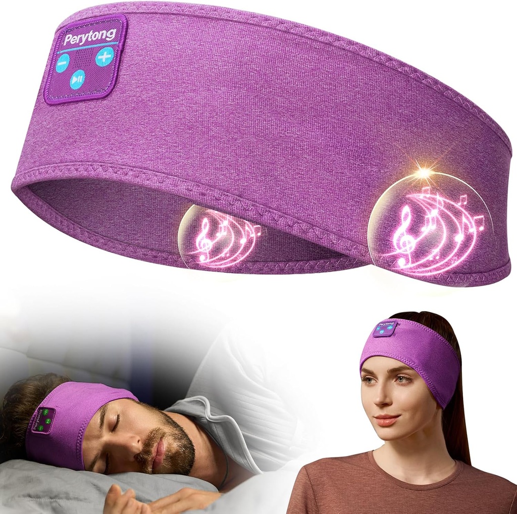 Perytong Sleep Kopfhörer Bluetooth-Kopfhörer, Sport drahtlose Kopfhörer schlafen Ohrhörer mit Ultra-Thin HD Stereo-Lautsprecher Kopfhörer für Schlafen Workout Laufen Cool Gadgets Einzigartige Geschenke