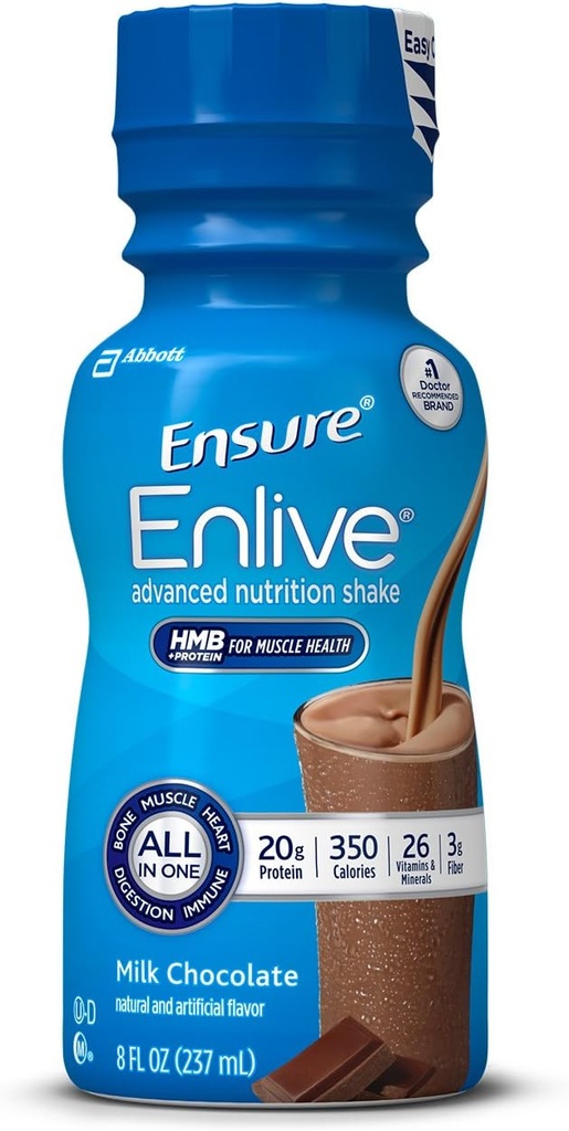 Assurer une nutrition avancée Agiter avec 20 grammes de protéines, Remplacement des repas Shakes, Chocolat lait, 8 fl oz, 16 nombres