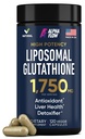 Liposomal Glutathione Supplemento 1000MG + 750MG- Glutathione Liposomico con VIT C + Phospholipid Antioxidant Complex - Liver Detox e Immune Support Supplement - 120 Caps - Powder&Liquid Alternative