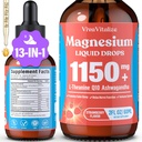 Magnesio Glycinate Liquido, Tripla Magnesio Complesso Liquido Goccia, Magnesio Taurate & Citrato Liquido per Adulti Supporto calma Stress, Rilassamento muscolare, Buon sonno
