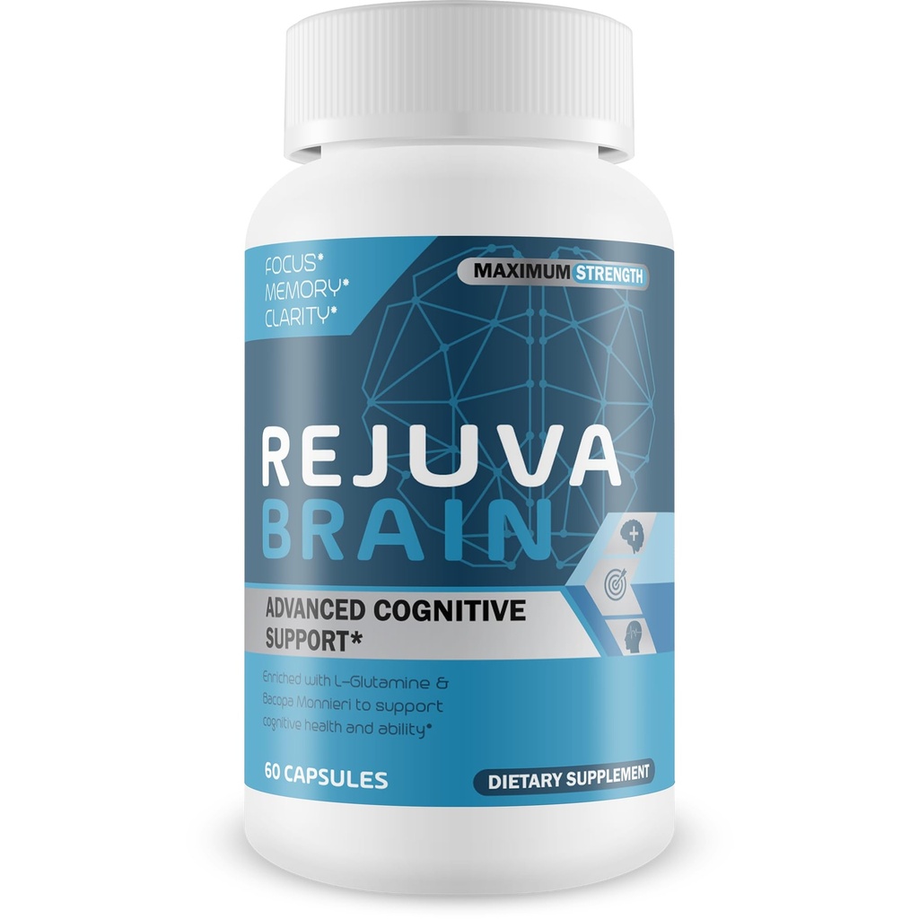 Rejuva Brain- Advanced Cognitive Support- angereichert w/L-Glutamine & Bacopa Monnieri zur Unterstützung kognitiver Gesundheit und Fähigkeit