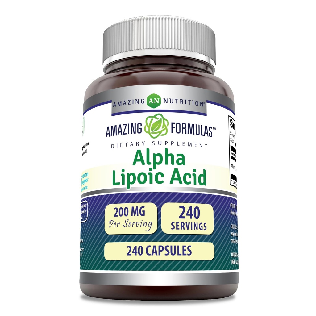 Erstaunliche Formeln Alpha Lipoic Acid | 200 Mg Supplement | Kapseln | Non-GMO | Gluten-Free | Made in USA (1 Pack, 240 Count)