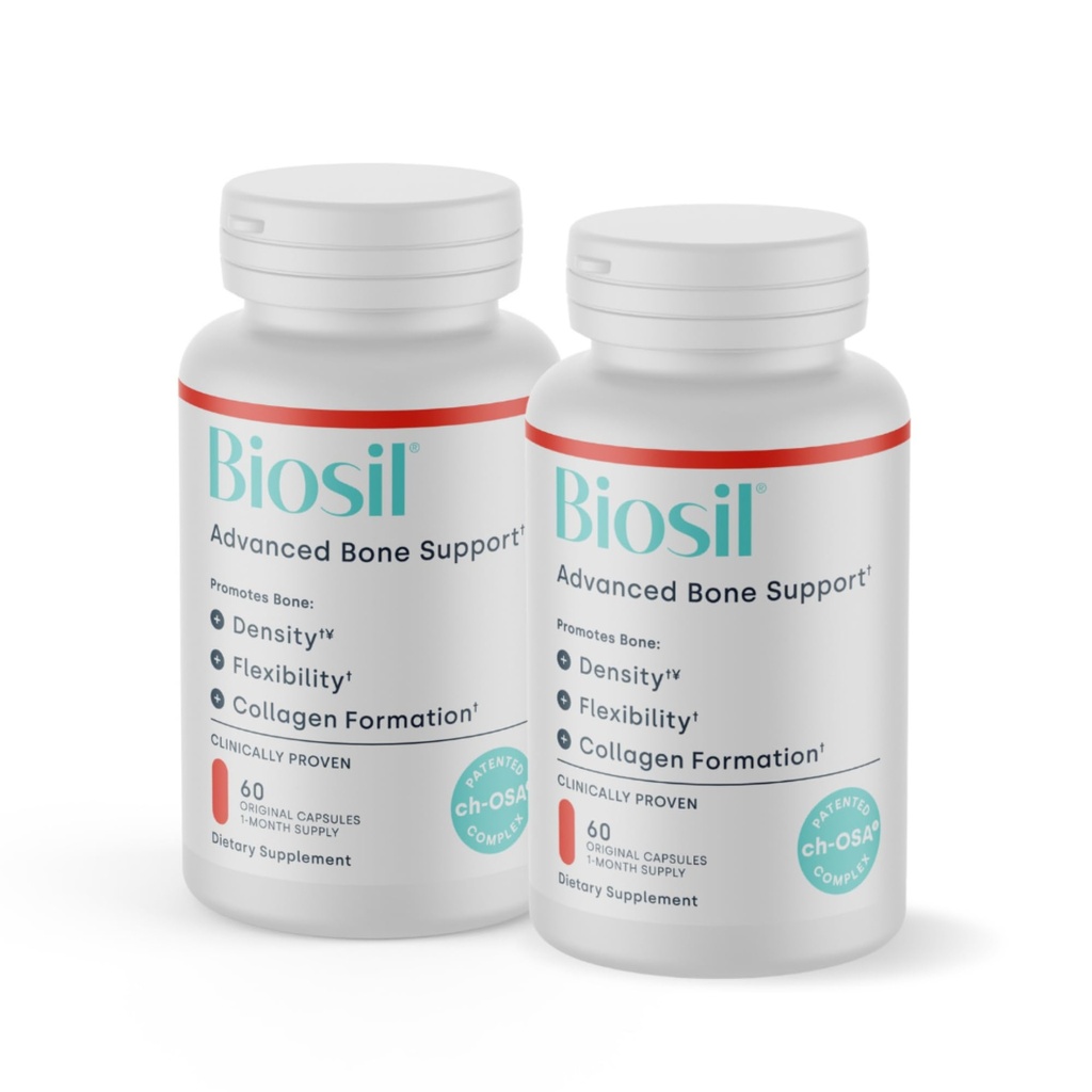 Biosil Bone Collagenizer Ultra - 60 Veggie Kapseln, Paket von 2 - mit patentiertem ch-OSA Complex + Choline, Inositol, MK7 & Vitamin B12 - GMO Free - 60-Day Supply
