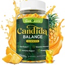 Supporto per l'Oregano Oil Gummies, Candida Cleanse Detox Supplemento per le donne e gli uomini, Supporto Gut Health & Immune Support, Natural Ananas Flavor, 60 Count