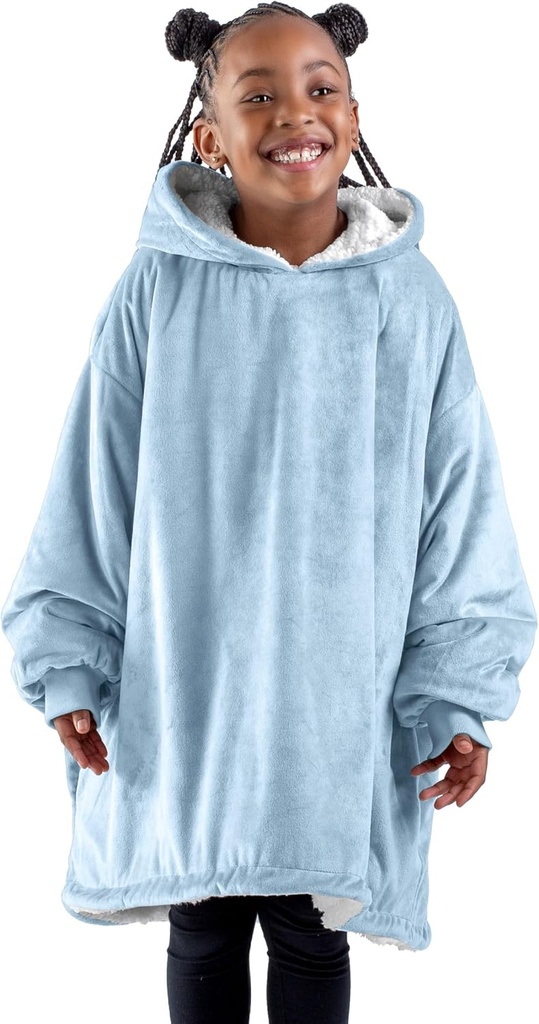 Bare Home Cappotto Wearable Blanket Hoodie - Soft Plush Sherpa - Caldo e accogliente - Coperta indossabile oversize - Adulti & Kid Size