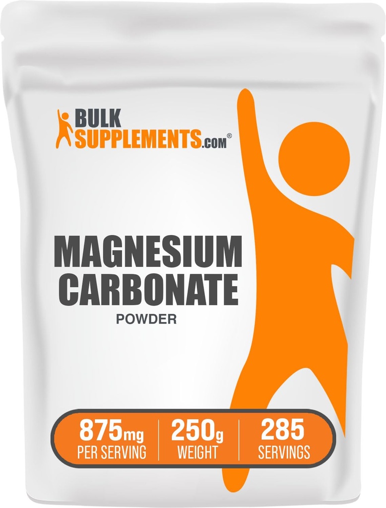 BulkSupplements.com Magnesium Carbonate Powder - Magnesium Carbonate Supplement, Magnesium Carbonate Food Grade - Glutenfrei, 875mg pro Servierung, 250g (8.8 oz) (Pack von 1)