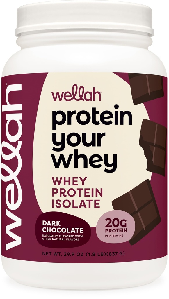 Wellah Protein Your Whey (30 Serve, Cioccolato Oscuro) - Proteine isolate del siero