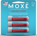 MOXE Nausea Nasal Inhalator Sticks, All Natural Essential Oil Blend, Ingwer, Cardamom, Peppermint, Sweet Orange, Upset Stomach, Kopfschmerzen, Easy-to-Use Portable Aromatherapy, Made in USA, 3 Pack