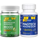 Sacs naturels Magtech + Mood Magnesium Gummies Bundle - 4 formes de magnésium - soutient la relaxation et la santé du cerveau* - 120 pièces
