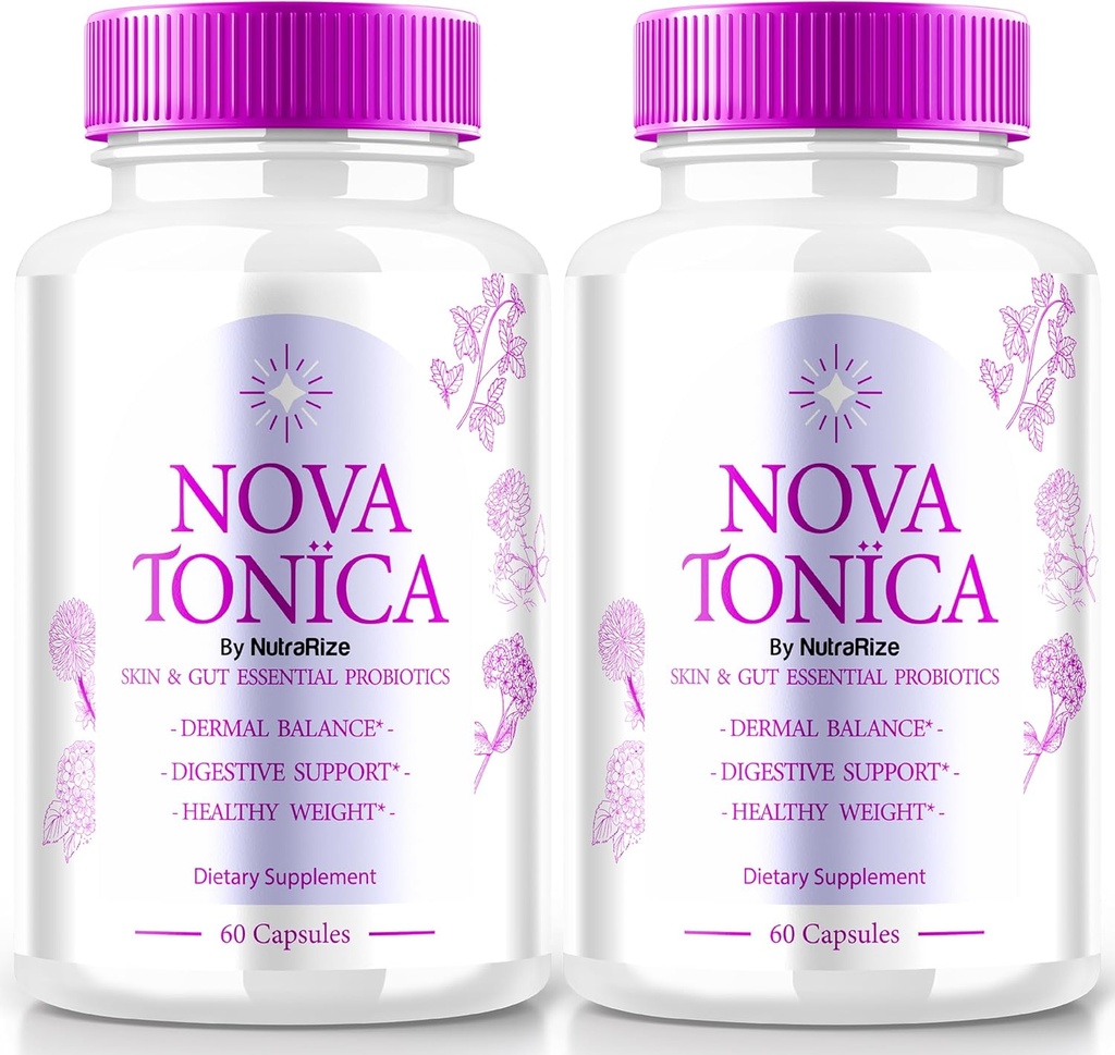 (2 Pack) NovaTonica Capsules, Nova Tonica per sostenere la pelle naturale sana e luminosa, supplemento extra forte per sostenere l'idratazione, Skin-Enhancing Vitamin Pills, Nova Tonic Recensioni (120 capsule)