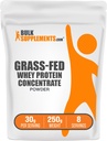 BulkSupplements.com Poudre de protéines de lactosérum de lactosérum - Poudre de concentré de lactosérum de lactosérum - Sans aromatisé et sans gluten, 30g par portion, 250g (8,8 oz) (paquet de 1)