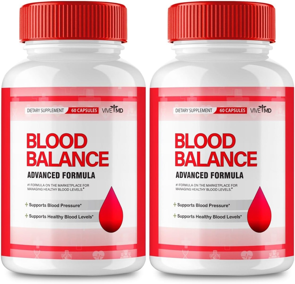 VIVE MD Integratore di bilanciamento del sangue - Formula ufficiale - Integratore di bilanciamento del sangue, Forza extra con vitamina C, Polvere di radice currica, Recensioni di zinco (2 Pack)
