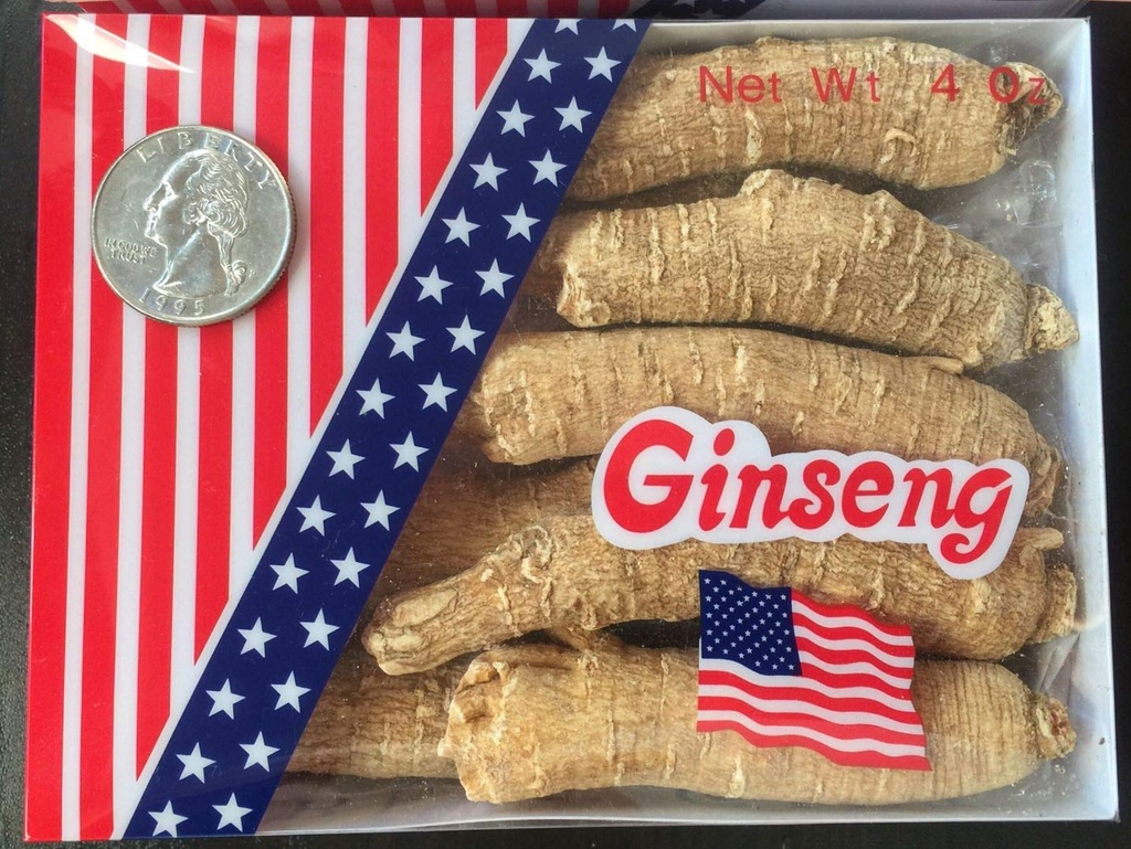 Ginseng américain du Wisconsin, Ginseng Root / Ginseng Slice / Ginseng Tea, 4 Once (Jumbo Long Roots)