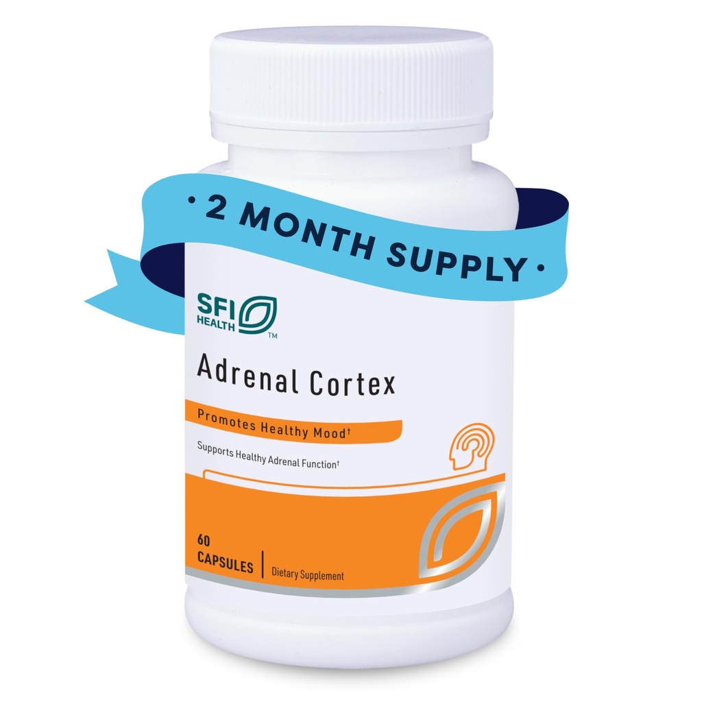 Klaire Labs SFI Health Adrenal Cortex - Targeted Adrenal Support Supplements für Cortisol Health - Purified, BSE-Free Lyophilized Extract from Pasture-Fed Bovine (60 Kapseln)