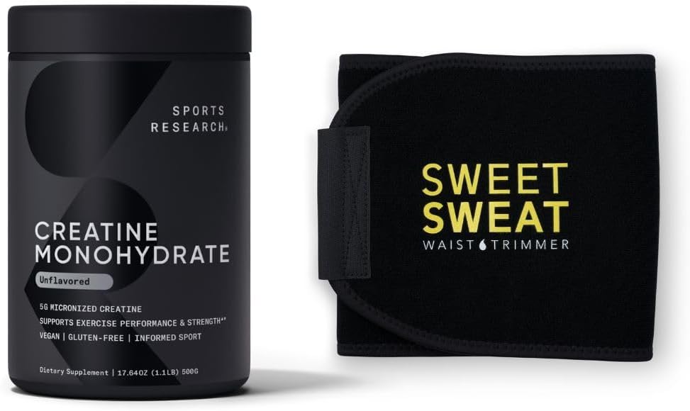 Ricerca sportiva Creatina Monoidrato e Dolce Vita Sweat Trimmer - Nero e Giallo (Grande)