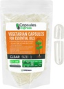 XPRS Nutra Größe 1 Leere vegane Kapseln - 100 Count klar Veggie Kapseln für die meisten ätherischen Öle - Leere Gemüse Pillen - DIY Ölfüllung