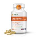 INVITA L-Methylfolat - Professional Strength Active Methyl Folate - 5-MTHF Ergänzung für Energie, Mood & Immununterstützung - Non GMO, Glutenfrei, Keine Füllstoffe (7.5 Mg)