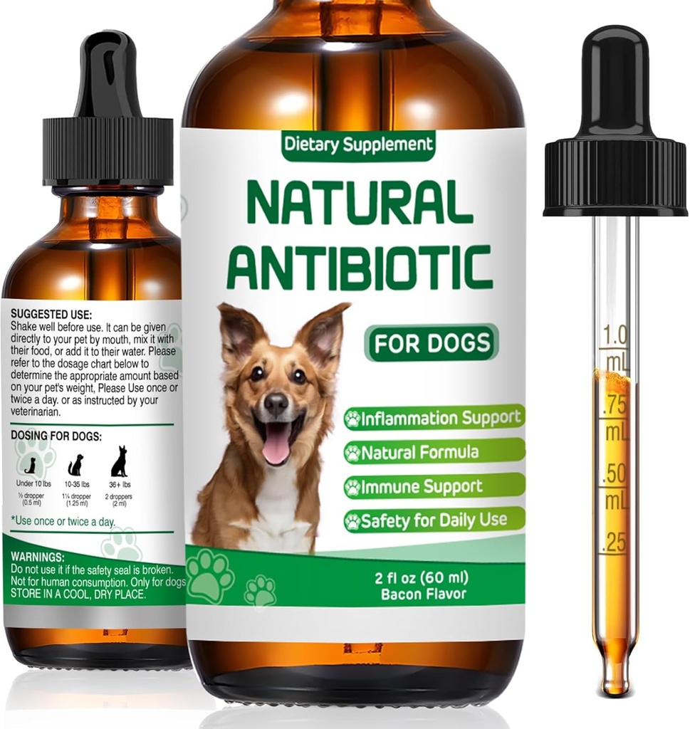Antibiotika für Hunde,Natürliche Antibiotika für Hunde,Pet Antibiotic, Hunde Multivitamin, Unterstützt Hunde Allergy und Itch Relief, Nahrungsergänzungsmittel,Natürliche Kräuterergänzung