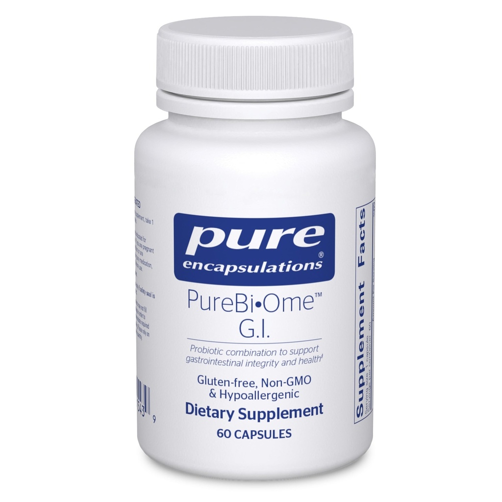 Pure Encapsulations PureBi•Ome G.I. | Hypoallergene Multi Strain Probiotic Blend für G.I. Komfort und Gesundheit | 60 Kapseln