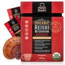 Estratto di funghi di reishi organico 35% Beta Glucan – 100% puro, Premium e organico – 30 Servings–Ganoderma Lucidum, Lingzhi, Tea