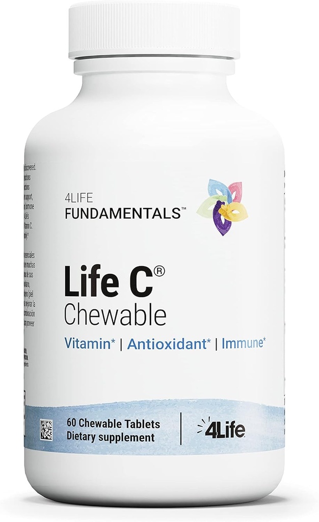 Vita 4Life C - 7 forme attive di vitamina C per il supporto immunitario, l'assorbimento nutriente e benefici - Citrus Flavor - 60 compresse masticabili