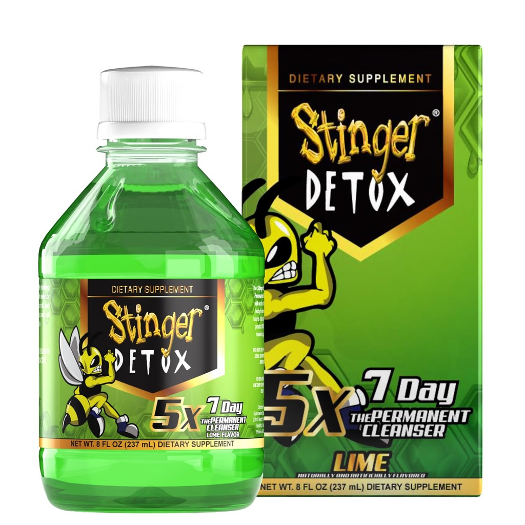 Stinger Detox 5X 7 jours de boisson permanente de force supplémentaire – Lime Saveur – 8 FL OZ
