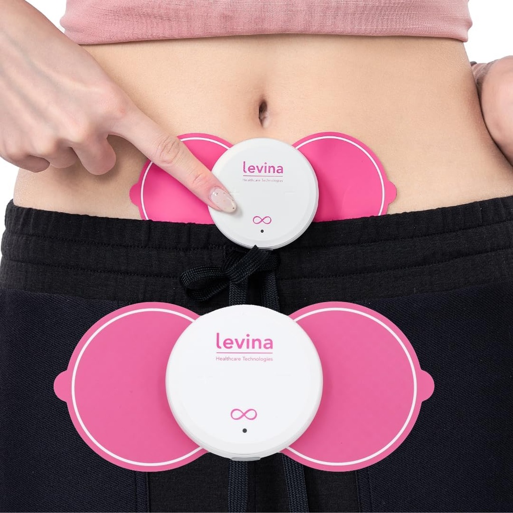 Levina Menstrual Period Relief Device - Wireless TENS Unit und Biokompatible Elektroden Pads, wiederaufladbar, magnetische Verbindung, Instant Cramp & PMS Relief und Drug-Free, FSA HSA Eligible (RS-38)