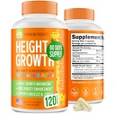 Höhenwachstum Maximizer - Made in USA - Natürliche Höhe Steigerung Booster & Teen Vitamine - Pillen zu wachsen Taller bei jedem Alter - Knochenwachstumsergänzung für Erwachsene & Kinder - 120 Kapseln