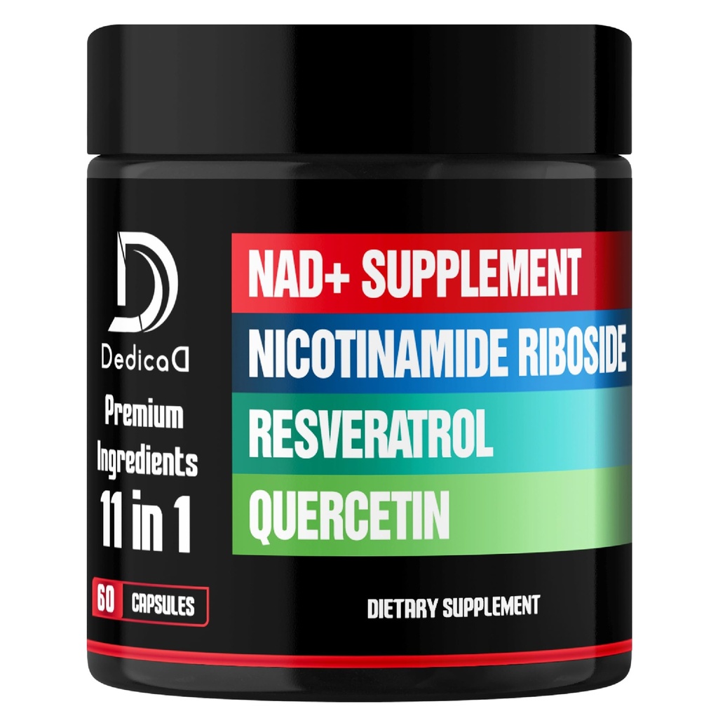 11in1 NAD Supplemento con Nicotinamide Riboside, Quercetin, Resveratrolo e 8 Più - 2 mesi di fornitura