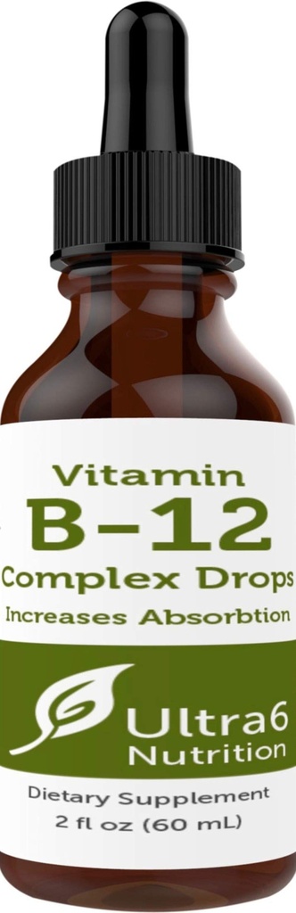 Ultra6 Nutrition Vitamin B12 Sublingual Liquid Drops - B12 Methylcobalamin Supplement Groß für Energie und Reifen - Vitamin-B Ergänzungen für Frauen und Männer - 90 Tage Versorgung