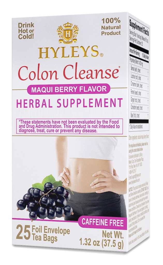 Hyleys Colon Cleanse Tea Maqui Berry Flavor - 25 sacchetti di tè (1 confezione)