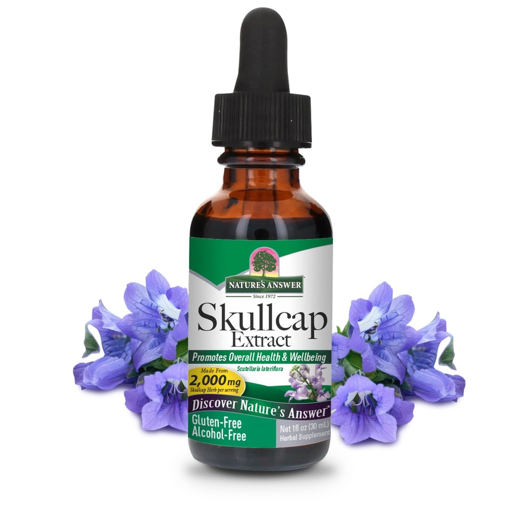 Natur Antwort Alkoholfreie Skullcap Kräuter, 1-Fluid Unze
