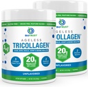 BioTrust Tri Collagen Powder - Polvere di peptidi di collagene idrolizzato 3-in-1 (Types I, II, & III) - Polvere di proteine del collagene dell'erba per l'invecchiamento, la pelle, i capelli, la salute comune di Bone & - non aromaed, 2-Pack