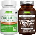 Multivitamin & Minerals für Männer + High Absorption Curcumin C3 Complex, Vegan Bundle, Sustained Release Advanced Multivitamin + 300% größere Absorption Curcuminoide mit schneller Aufnahme, von Igennus