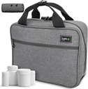 Kaddy Grand sac de médecine, sécurisé, rembourré, Pill Organizer Box, étui pour bouteilles de médecine ou suppléments; Entreposage; Toilettes; Verrouillage à 3 chiffres, gris