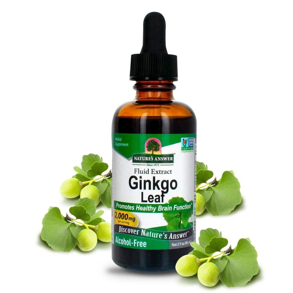 Natur Antwort Alkoholfreie Ginkgo Biloba Blatt Extrakt, 2 Unze, 2 Count | Unterstützt eine gesunde Gehirn | Fördert kognitive Funktion | Erhöhen psychische Klarheit | Natürliche Fokus Hilfe