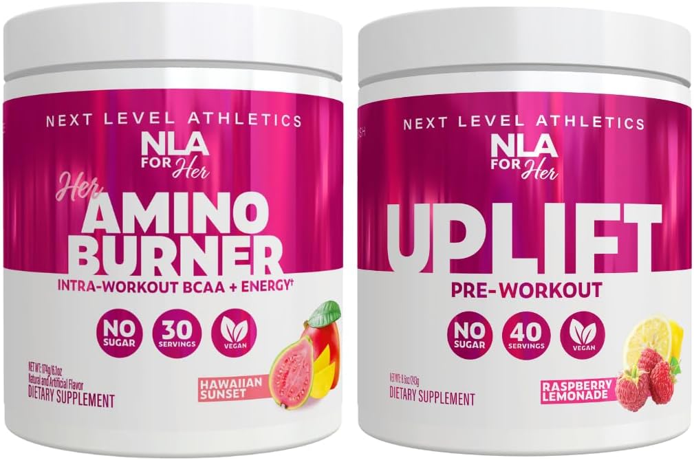 NLA für ihr Pre/Intra Workout Stack (inklusive ihrem thermogenen Amino Hawaiian Sunset und Uplift Pre Workout Raspberry Lemonade)