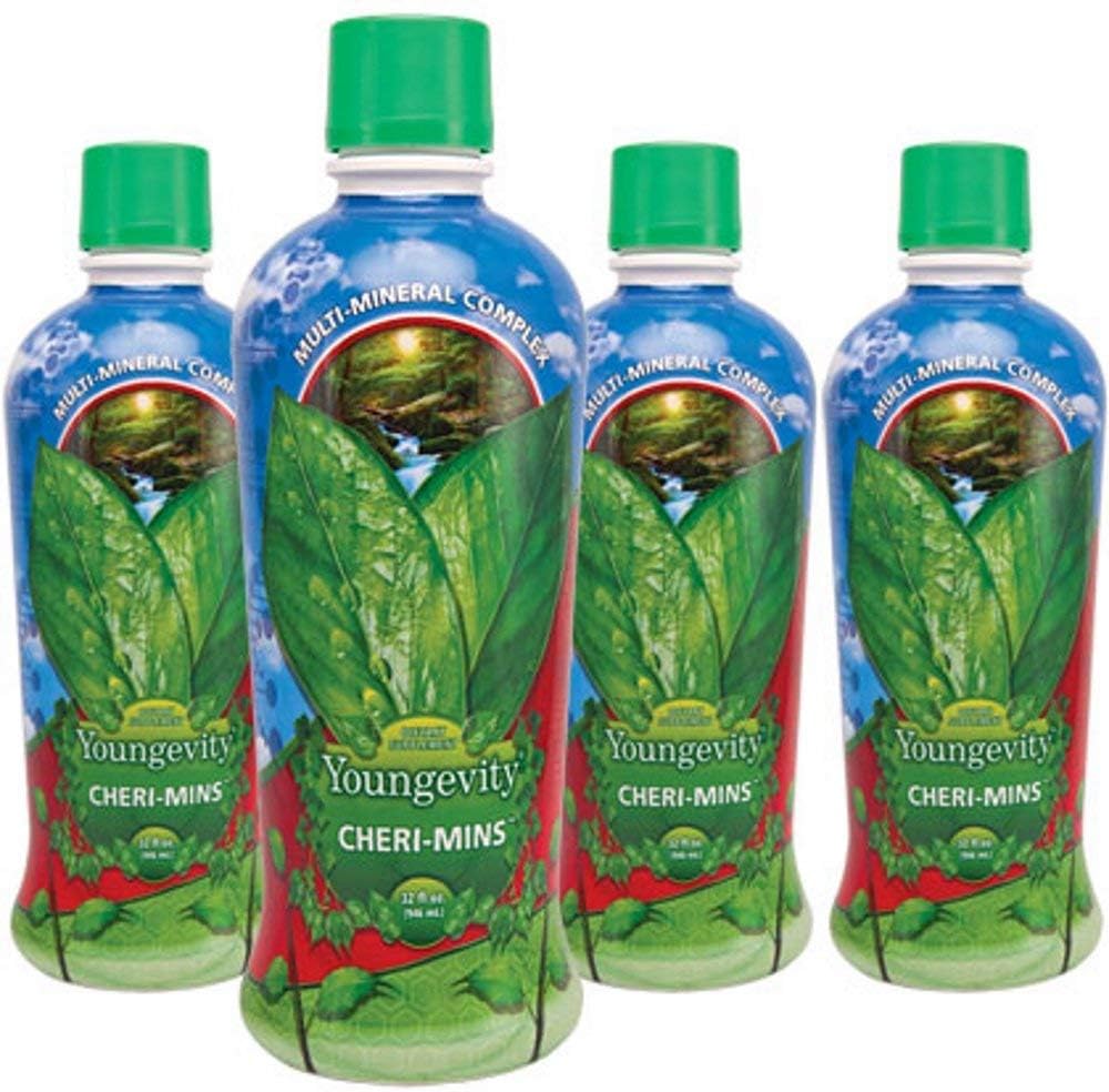 Youngevity Cheri-MinsTM Pflanze abgeleitete flüssige Mineralien - Great Tasting Formula - 77+ Natürliche unveränderte Spurenmineralien - Kolloidale Form Humic Shale (32 Fl Oz - Paket von 4)