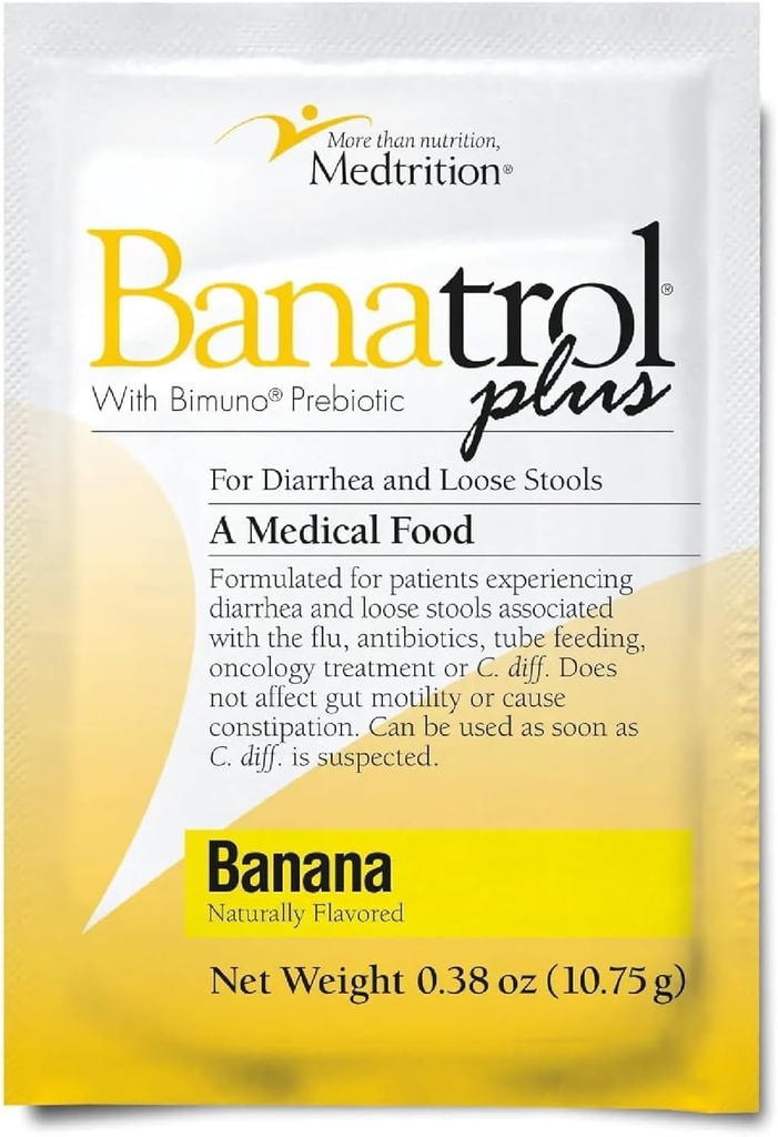 Banatrol Natürliche Anti-Diarrheal mit Präbiotika, Relief für IBS, wiederkehrende Durchfall, klinisch unterstützte medizinische Lebensmittel, Non-Constipating (Banana)