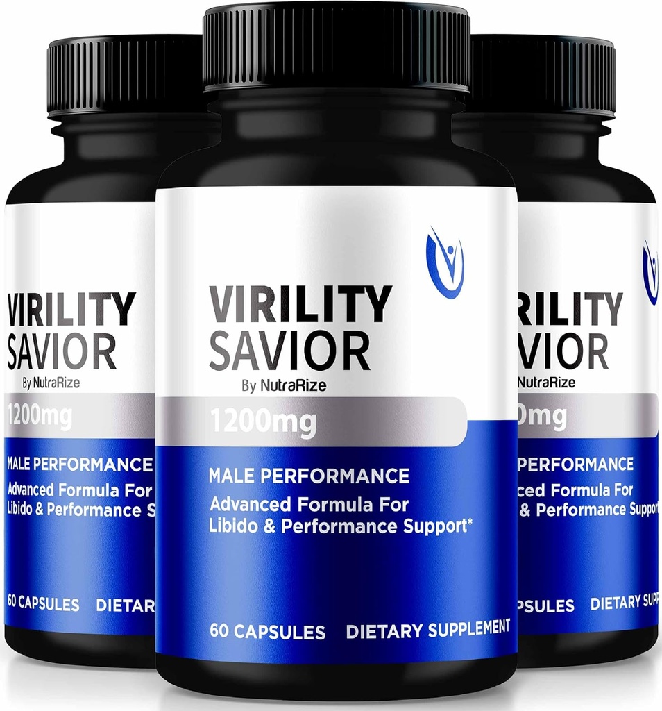 (3 Pack) Virility Savior Capsules für Männer, Offizielle VirilitySavior männliche Formel, Premium Pillen für Max Performance und Confidence, All-Naturale Unterstützung für Gesundheit und Wellness (180 Kapseln)