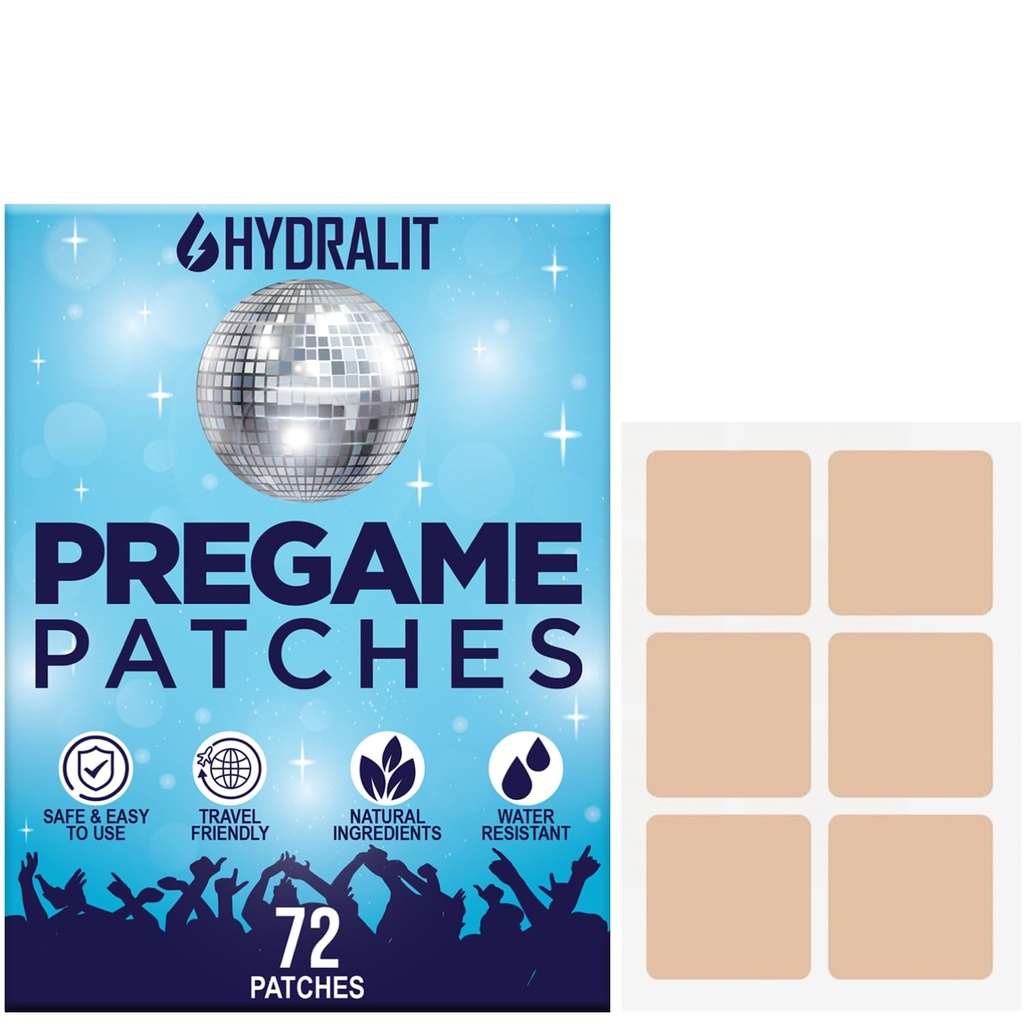 Happy Hour Hangover Patches Party Aid Hydration Drinking Relief Alkohol Erholung Patch Long-Lasting natürliche Formel bessere Morgen nach Nacht aus Wake Up Refreshed Pregame 72 Pack
