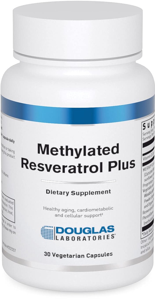 Douglas Laboratories Methylierte Resveratrol Plus | Formel mit Curcumin und Vitamin D für kardiometabolische und zelluläre Gesundheit | 30 vegetarische Kapseln