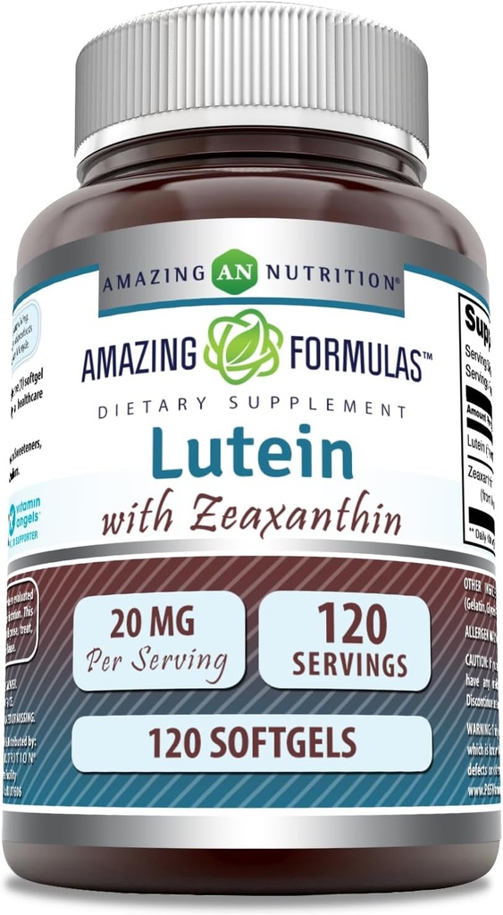 Erstaunliche Formeln Lutein 20 mg mit Zeaxanthin 800 mcg | Softgels Supplement | Non-GMO | Gluten Free | Made in USA (120 Count)