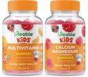 Lifeable Multivitamin Kids + Calcio Magnesio Bambini, Gummies Bundle - Grande Assaggio, Integratore di vitamina, Senza glutine, OGM libero, Gomma masticabile