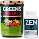 Nutrology Greens & Fruits Powder-Naturally Sourced Superfood, Vanilla Cinnamon (30 Servierungen) Zen Natural Magnesium Supplement (30 Servierungen)