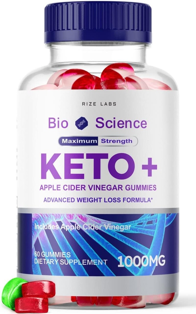 rize labs - Bio Science Keto Plus Gummies for Weight Loss, Extra Strength, Advanced Formula Include Gummies di Aceto di Mele (60 Gummies)