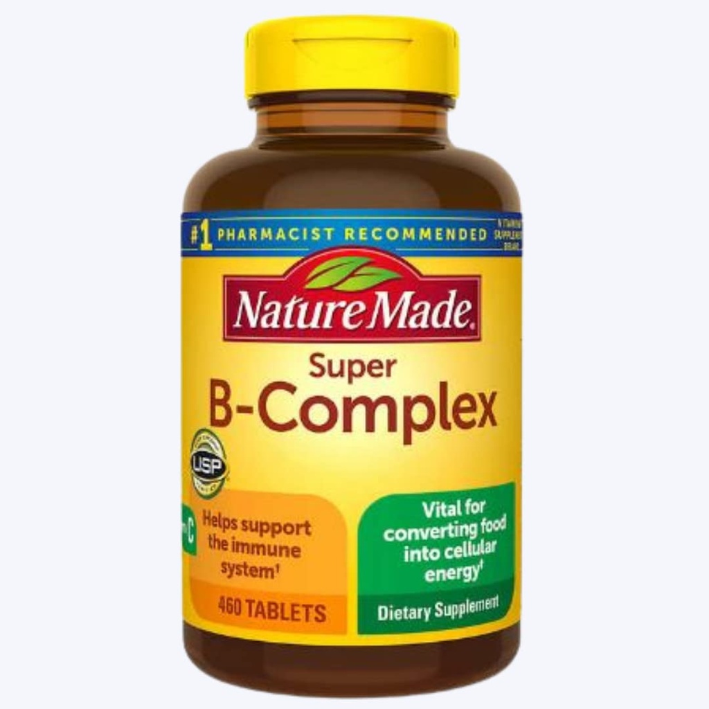 Nature Made Super B Energy Complex, Nahrungsergänzung für Brain Cell Function Support, Energy Support & Nervous System Support, 460 Tabletten, 460 Tage Versorgung schnelle RE-Order-Karte.