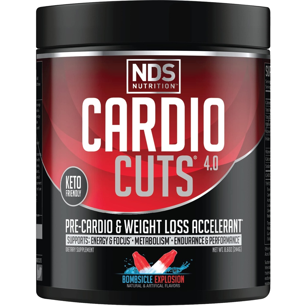 Cardio Cuts NDS Nutrition 4.0 Pre Workout Supplement - Advanced Weight Loss and Pre Cardio Formula con L-Carnitine, CLA, MCTs, L-Glutamine e Safflower Oil - Bombsicle (40 Serve)